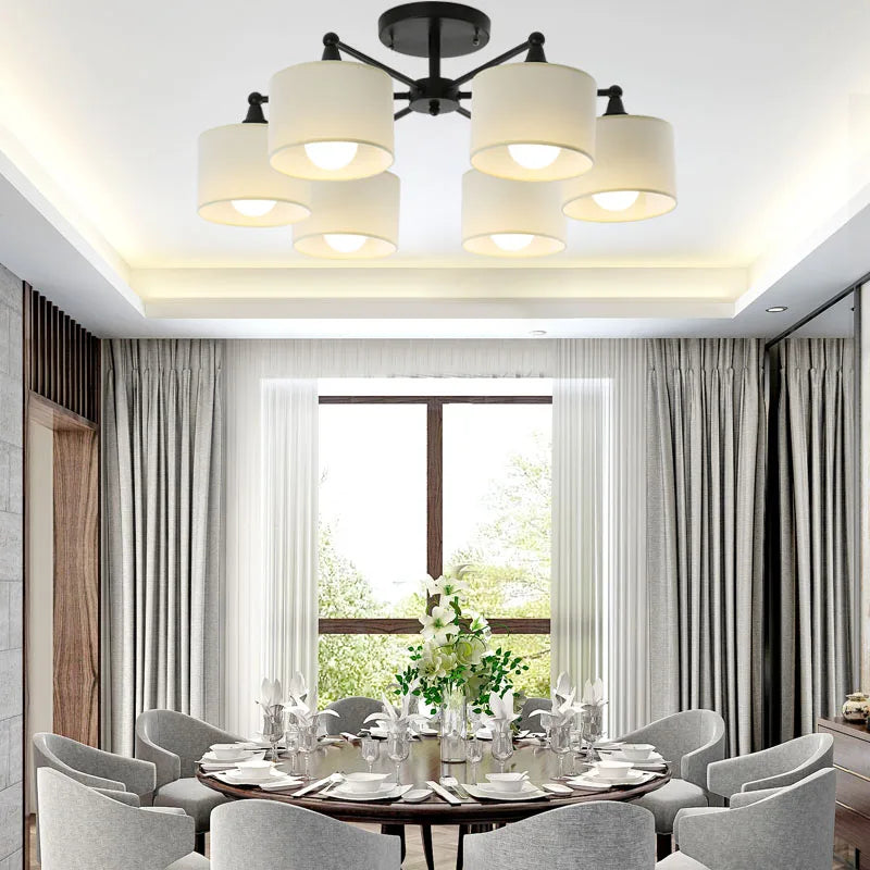 Afralia™ LED Ceiling Chandeliers E27 With Lampshade for Modern Living Room Lighting