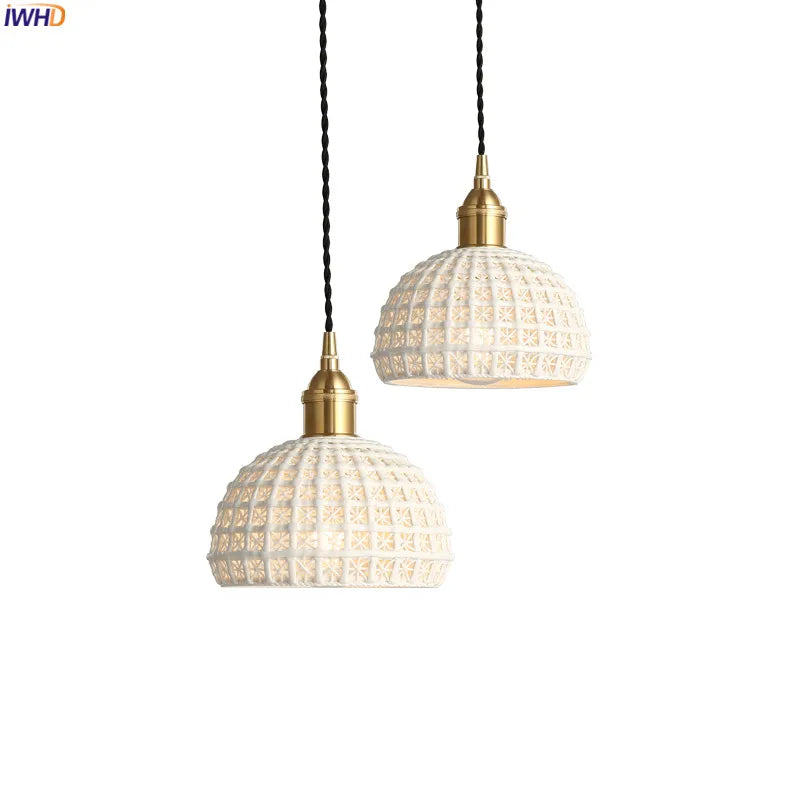Afralia™ Ceramic Copper Pendant Light | Nordic Japan Style Dinning Living Room Lamp