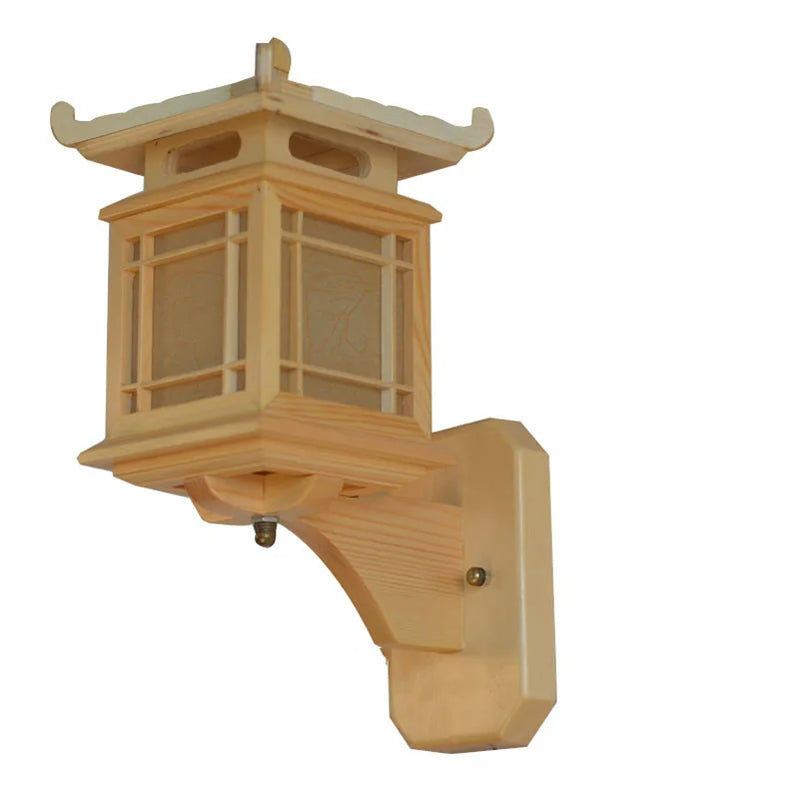 Afralia™ Retro Wood Wall Sconce Light e27 Vintage Hotel Bedroom Art Deco Fixture