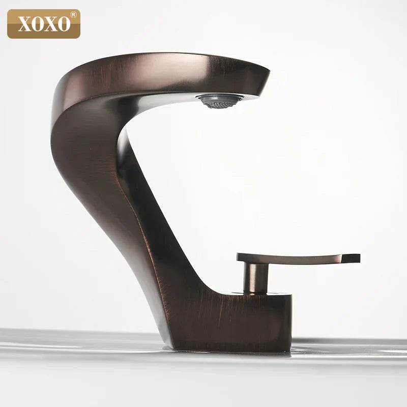 Afralia™ Waterfall Brass Basin Faucet Chrome Mixer Deck Mounted Hot Cold Tap