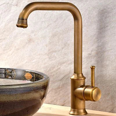 Afralia™ Solid Brass Single Handle Sink Faucet in Oil Rubbed Bronze/Antique Brass