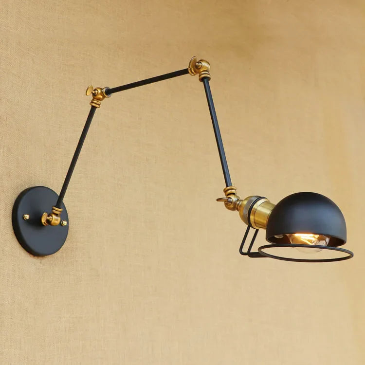 Afralia™ Loft Style Adjustable Swing Arm Wall Sconce - Industrial Retro Vintage Wall Light