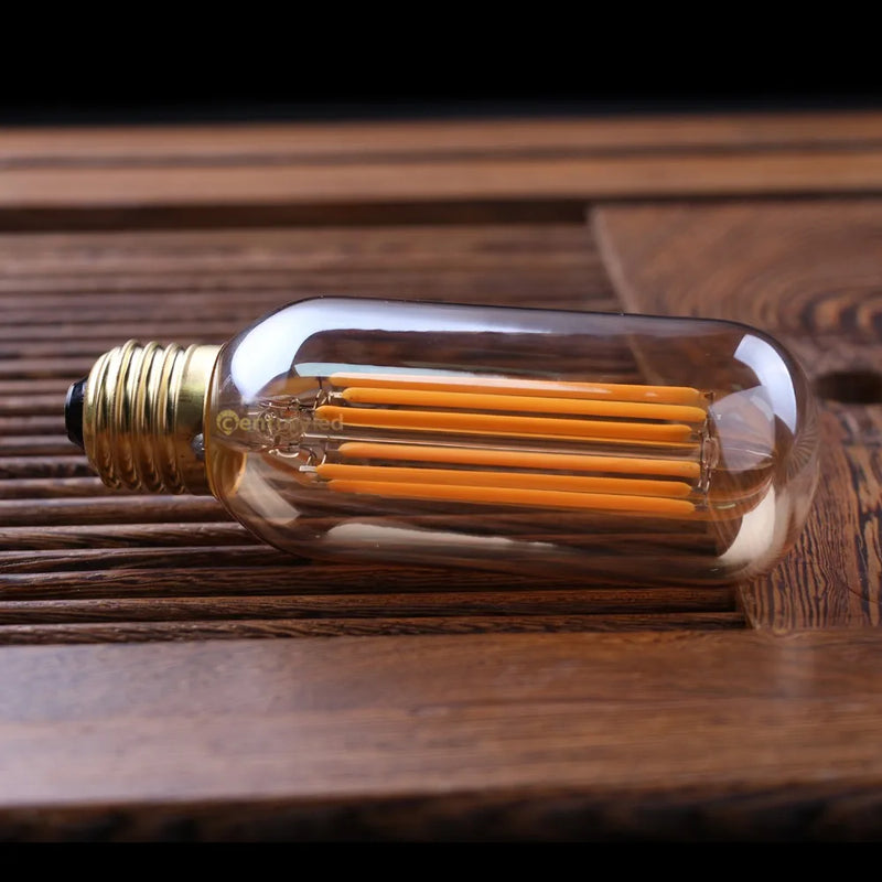 Afralia™ 6W 220V LED Tubular Filament Bulb Gold Tint Dimmable E26 E27 2200K