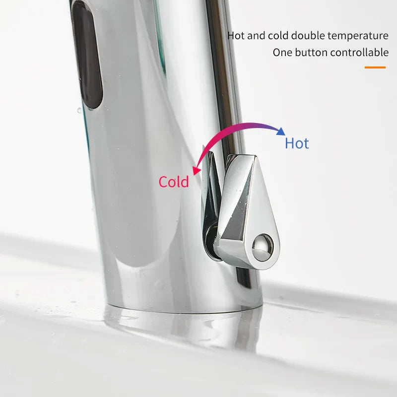 Afralia™ Touchless Sensor Faucet Electric Mixer Taps Hot Cold Water Basin Sink Kit