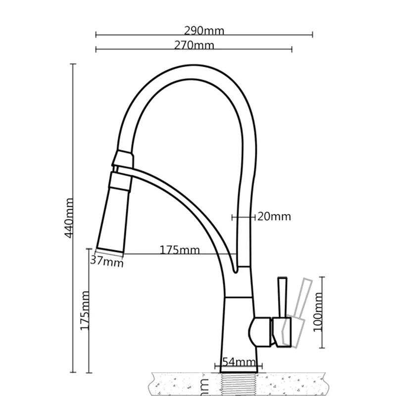 Afralia™ Swivel Pull Down Kitchen Faucet High Pressure Stream Spray Tap Mixer