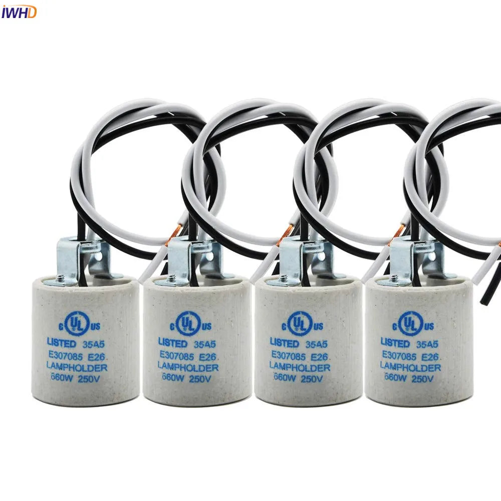 Creamic E27 Socket Light Bulb Holder by Afralia™ - UL CE Approved