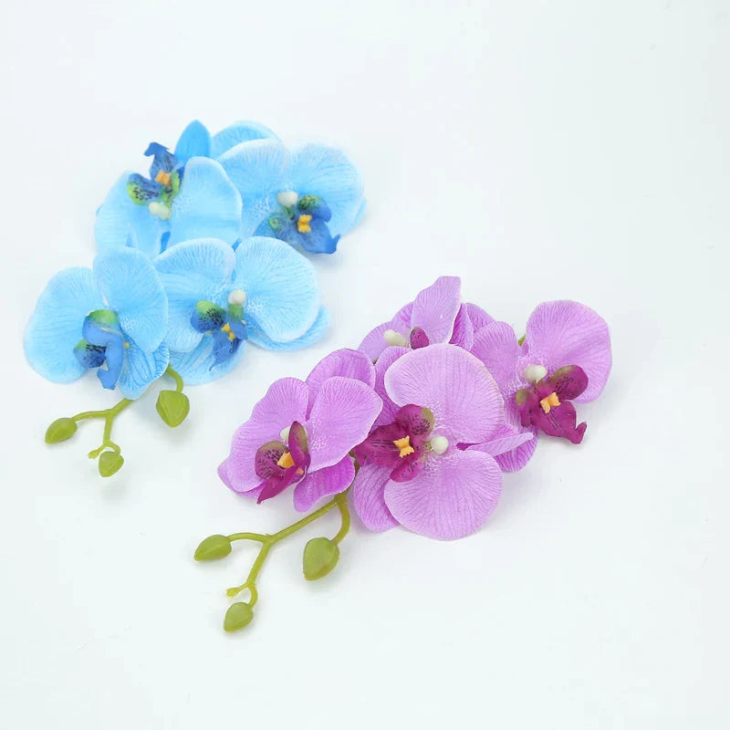 Afralia™ Artificial Butterfly Orchid Bouquet Silk Flowers for Home Wedding Decoration Bouquet