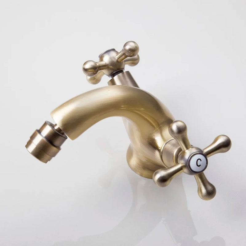 Afralia™ Solid Brass Bidet Faucet - Polished Brass Finish Basin Mixer Tap