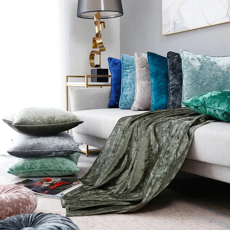 Afralia™ Plush Fringed Pillow Covers for Home Decor 50x50cm - Soft Solid Colors