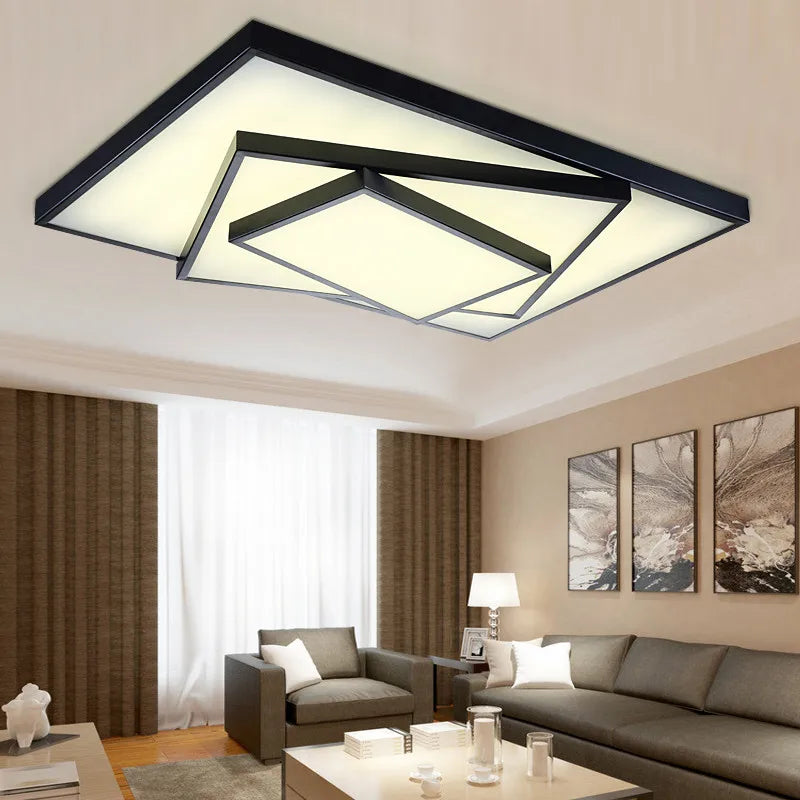 Afralia™ Modern Geometric LED Ceiling Light for Living Bedroom, Dimmable Indoor Lamp