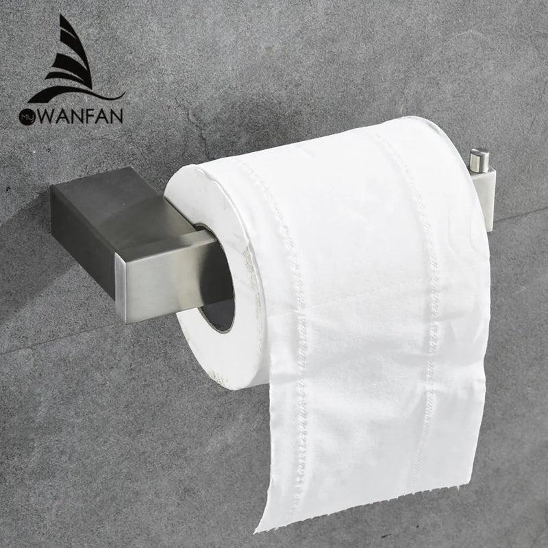 Afralia™ Stainless Steel Toilet Paper Holder - Black Bathroom Accessories