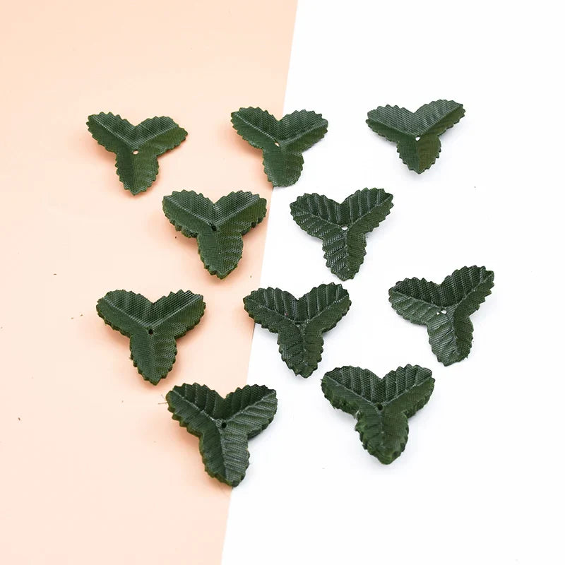 Afralia™ Fake Leaves Christmas Decor for Home Wedding DIY Gifts Box Silk Green Leaf