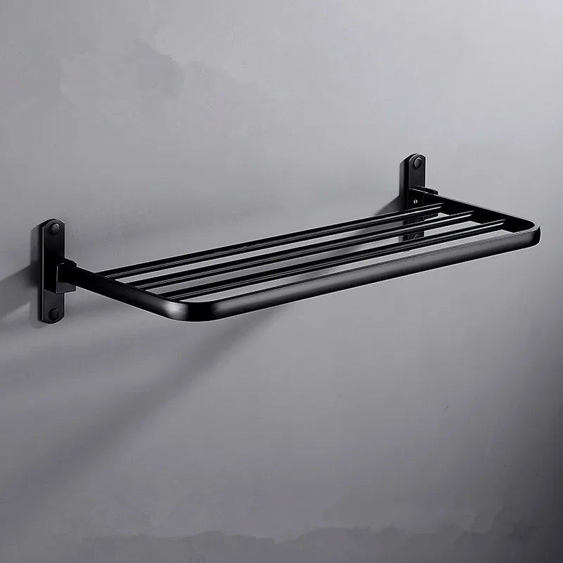 Afralia™ Aluminum Towel Rack: Movable Bath Holder, Black/White, 40/50/60 CM