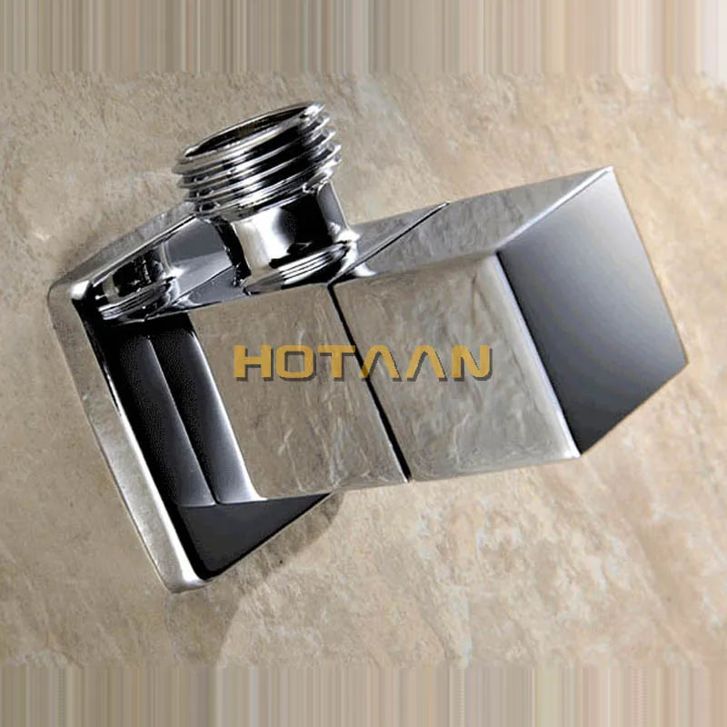 Afralia™ Solid Brass Chrome Black Triangle Toilet Angle Valve 1/2*1/2 Square Bathroom Accessory