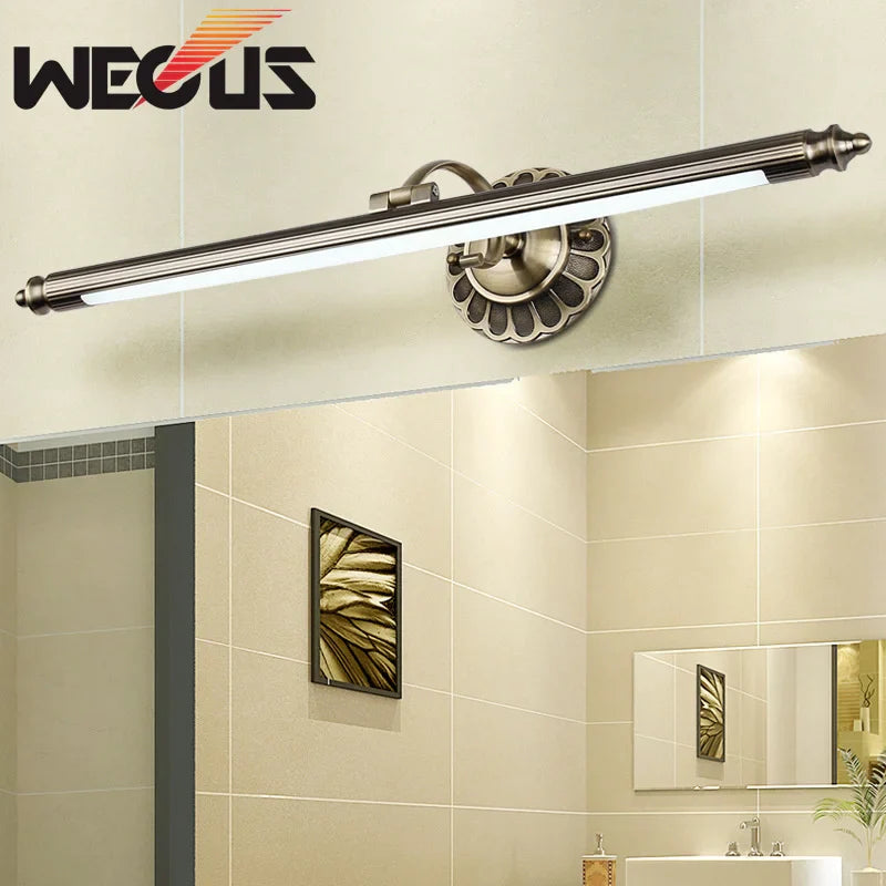 Afralia™ Red Bronze LED Bathroom Mirror Cabinet Wall Light 8W Retro Design