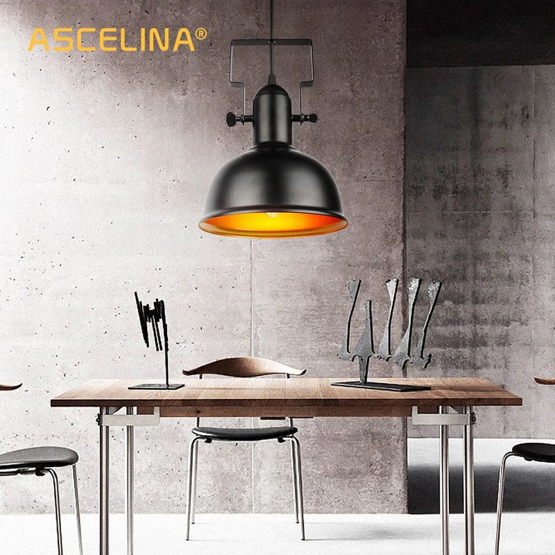 Afralia™ Industrial Pendant Light: Retro Iron Hanging Lamp for Home & Store Decor Lighting