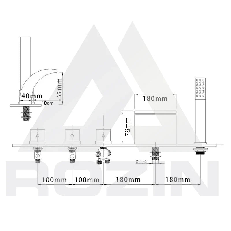 Afralia™ Black Waterfall LED Bathtub Faucet Set
