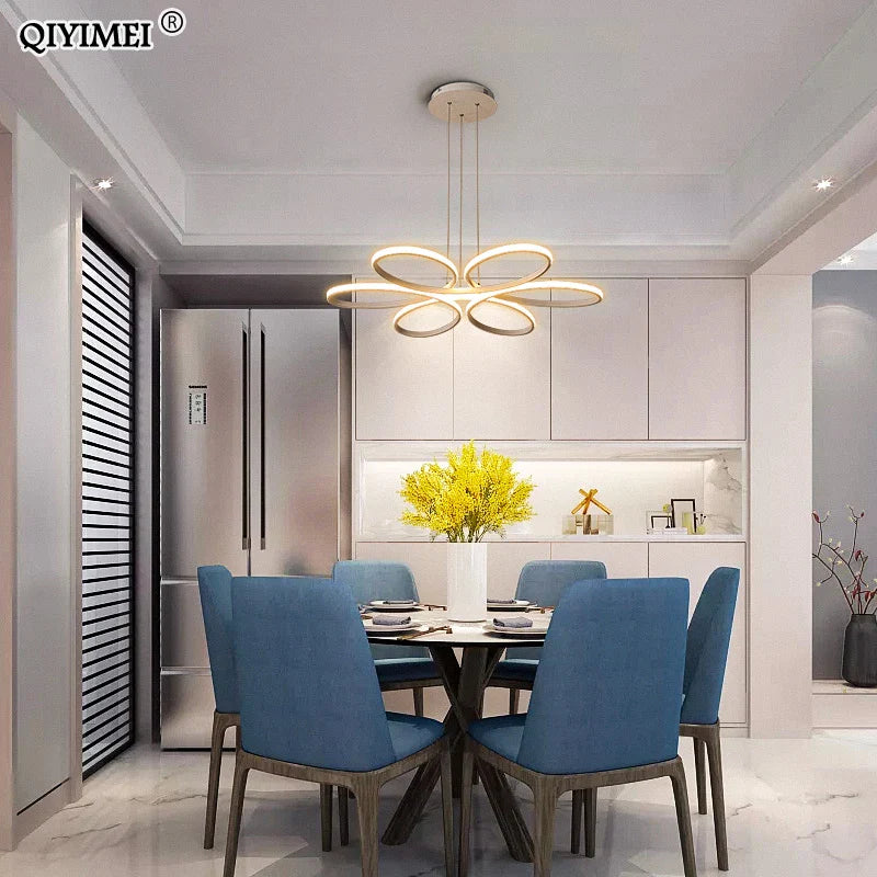 Afralia™ Modern LED Chandelier for Living Room Bedroom Dining Room Dimmable Lighting