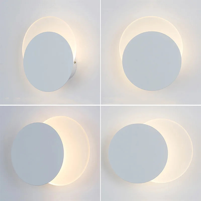 Afralia™ Rotatable LED Wall Lamp, Living Room Round Light, Home Lighting Fixture