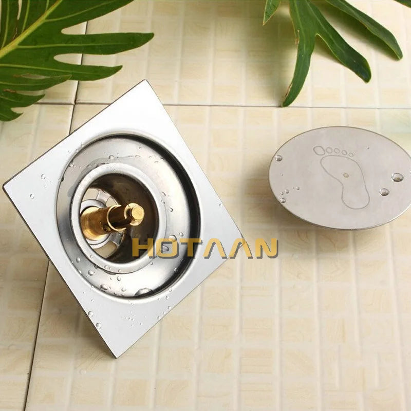 Afralia™ Stainless Steel Bathroom Shower Floor Drain YT-2112 Anti-Odor Bounce Design