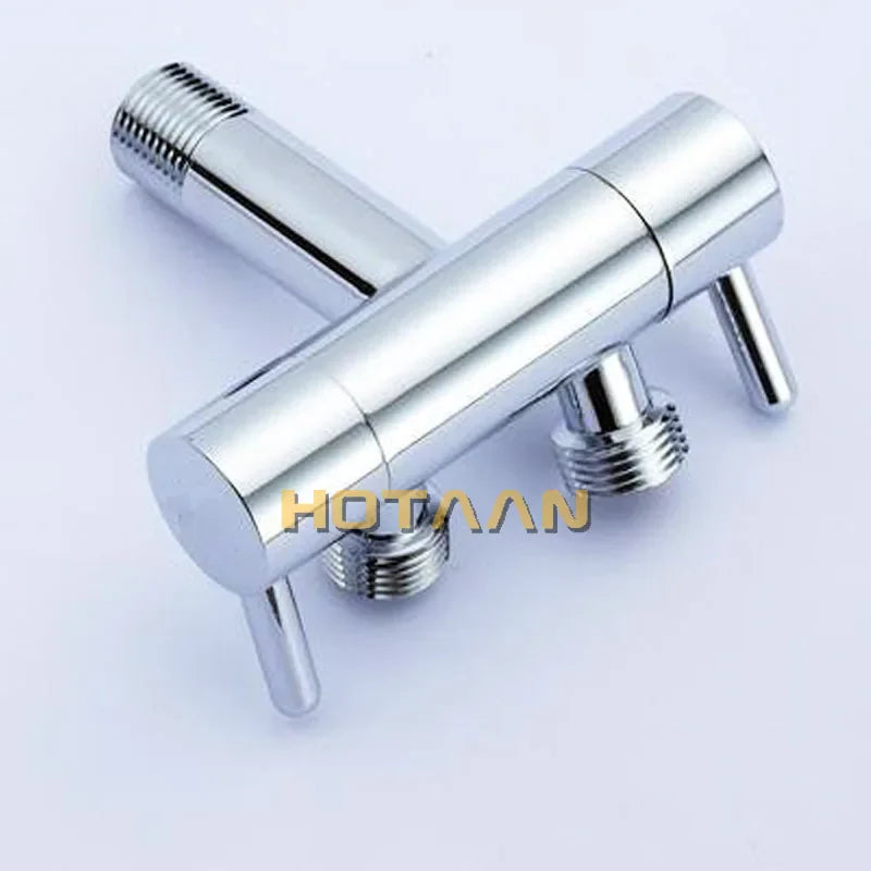 Afralia™ Brass Chrome Wall Mount Bibcock Faucet - Cold Water Tap for Washing Machine, Toilet, Garden