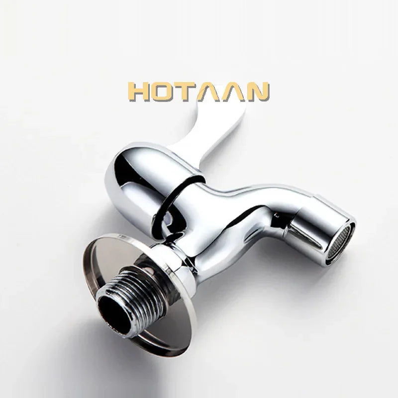 Afralia™ Brass Washer Tap Bibcock Faucet - Single Handle Cold Water Washing Machine Bibcock