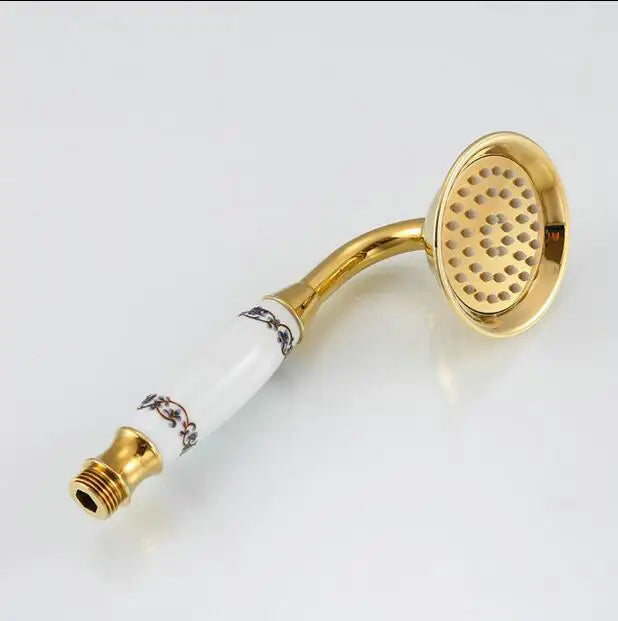 Afralia™ Golden Rain Shower Faucet Set for Bath and Bathtub