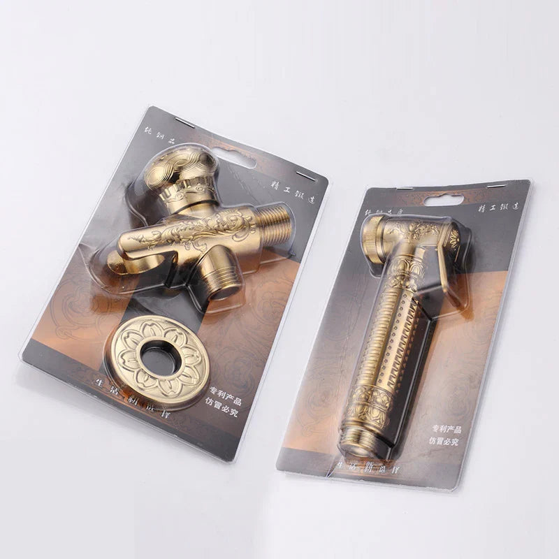 Afralia™ Brass Wall Mounted Bidet Faucet Handheld Hygienic Shower Spray Head