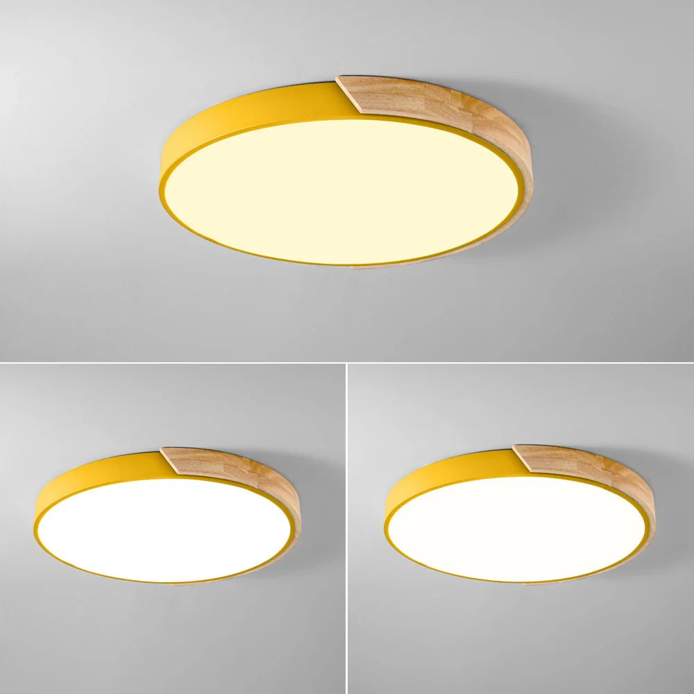 Afralia™ Nordic Wood Ceiling Lights Modern Colorful Bedroom Lamps 30cm 40cm