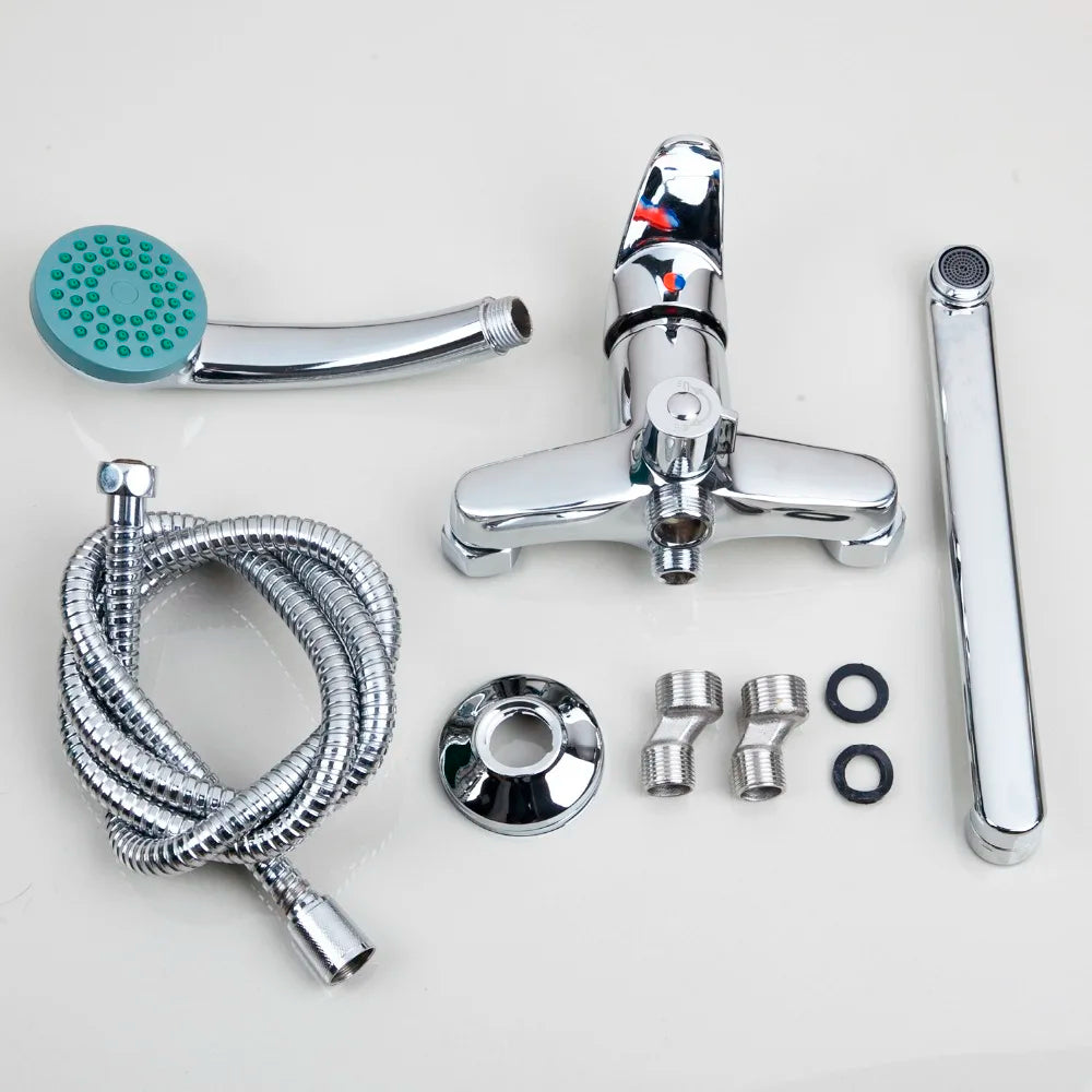 Afralia™ Rotating Bathroom Shower Faucet Mixer Tap With Hand Shower Faucet Set