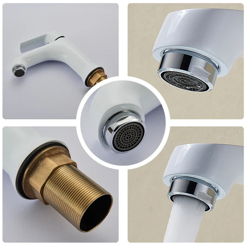 Afralia™ Basin Brass Faucet Multi-color Bath Mixer, Cold Hot Water Taps, Innovative Fashion Style