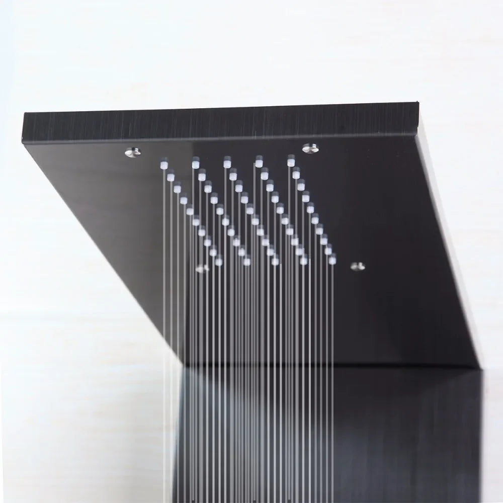 Afralia™ Dark Nickel Shower Panel with Hand shower, Tub Spout, and Massage System