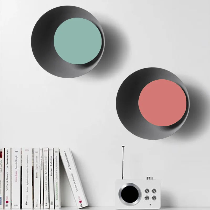 Afralia™ Colorful Round LED Wall Lamp - Rotatable 300°, Modern Nordic Design