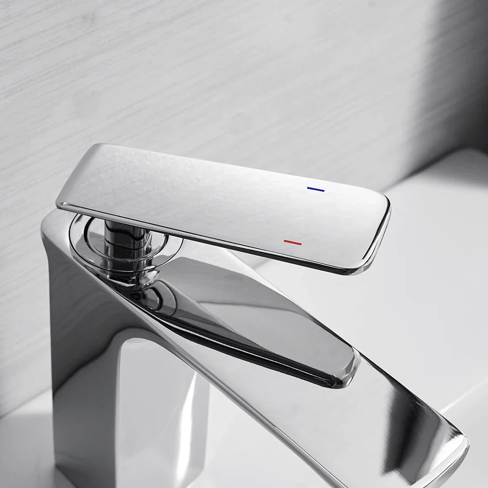 Afralia™ Chrome Basin Faucet Mixer Single Handle Hot Cold Tap Wash Deck 9920L