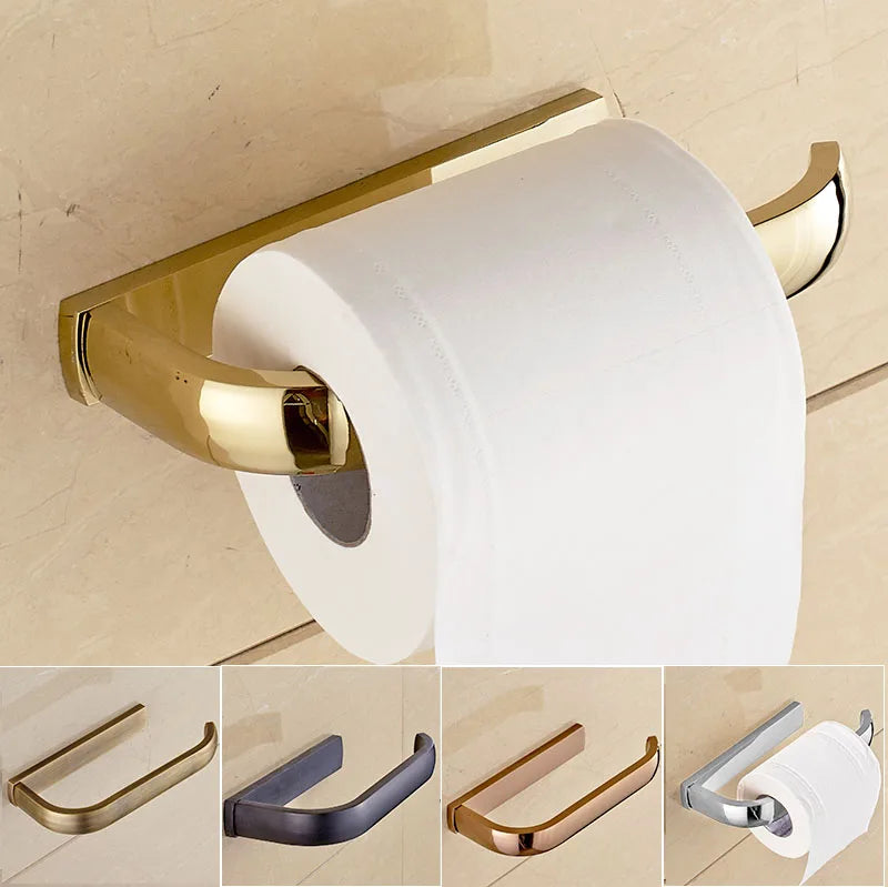 Afralia™ Wall Mounted Paper Holder Gold/Antique/Chrome/White/Rose Gold Tissue Roll Organizer