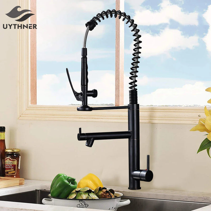 Afralia™ Black Bronze Kitchen Mixer Faucet with 360 Rotation - Single Handle Sink Tap