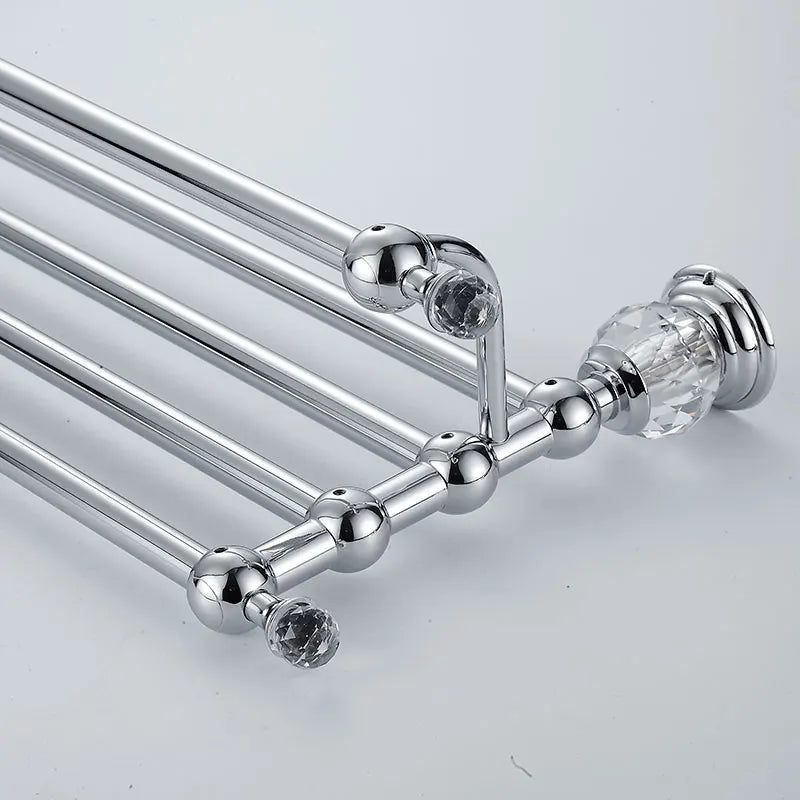 Afralia™ Chrome Bath Hardware Set: Toilet Brush Holder, Paper Holder, Towel Bar, Soap Basket, Hook