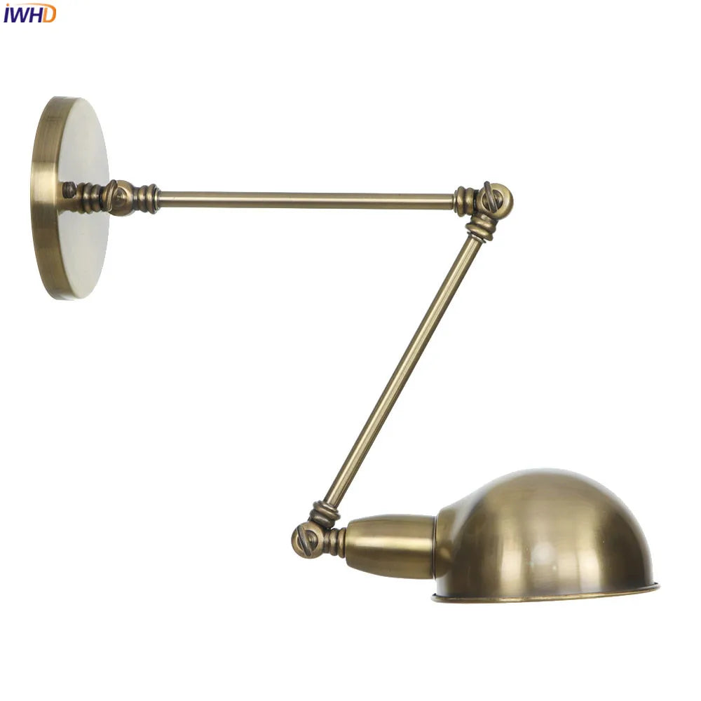 Afralia™ Retro Industrial Swing Arm Wall Lamp LED Light Fixture for Bathroom and Bedroom