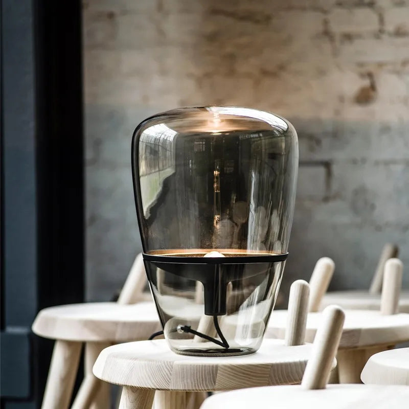 Afralia™ Post Modern Glass Table Lamp for Living Room Office Decor