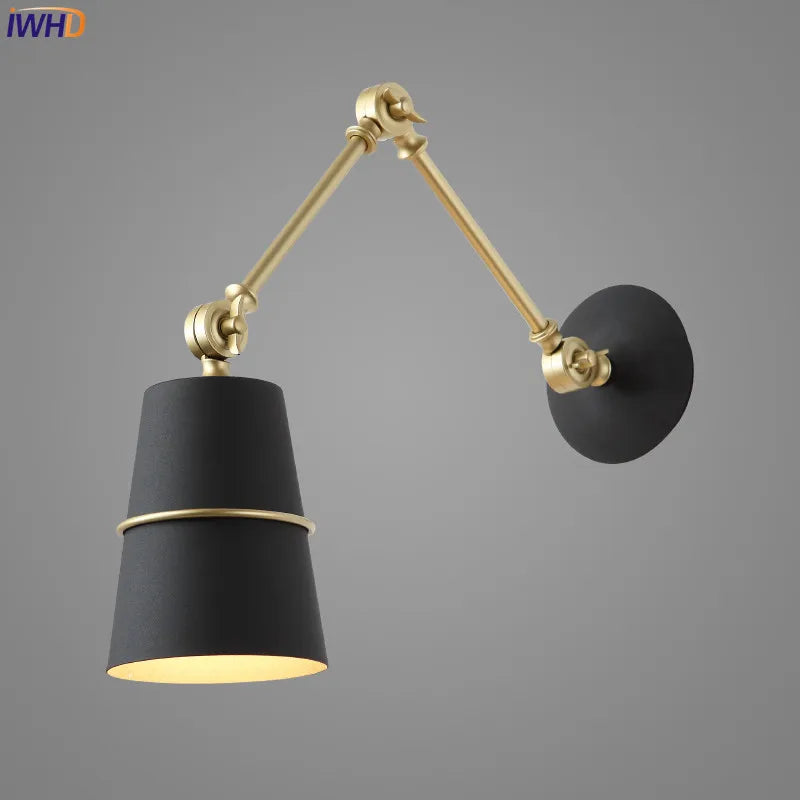 Afralia™ Nordic Iron Swing Wall Light LED Sconce for Living Room and Bedroom