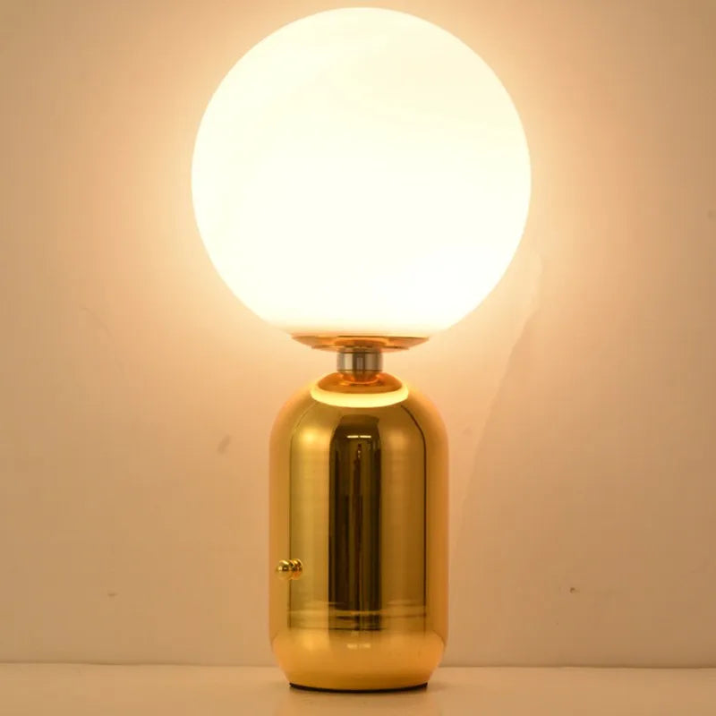 Nordic Glass LED Table Lamp by Afralia™ - Modern Living Room Decor and Study Lighting