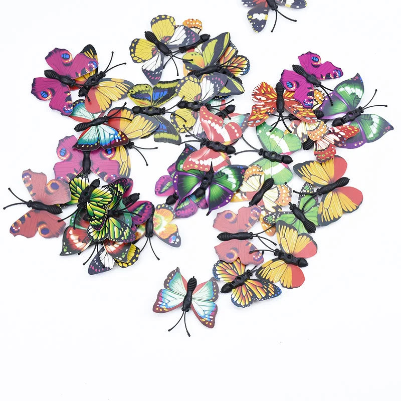 Afralia™ Plastic Butterfly Fridge Sticker Set for Home Decoration and DIY Gifts