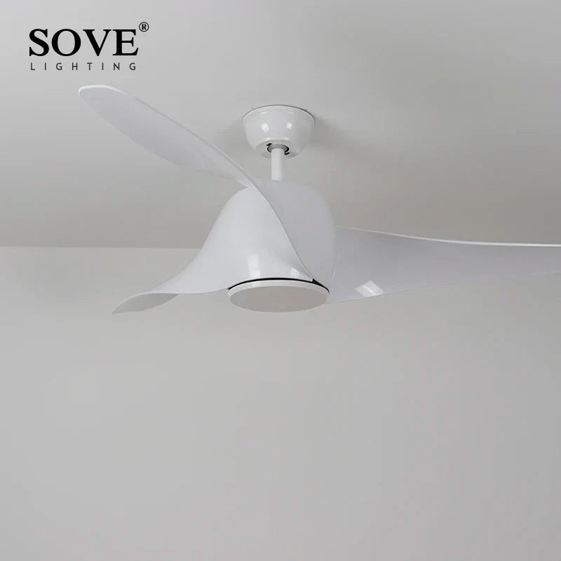 Afralia™ Brown Vintage Ceiling Fan Lights Remote Control Ventilador De Techo LED Bulbs