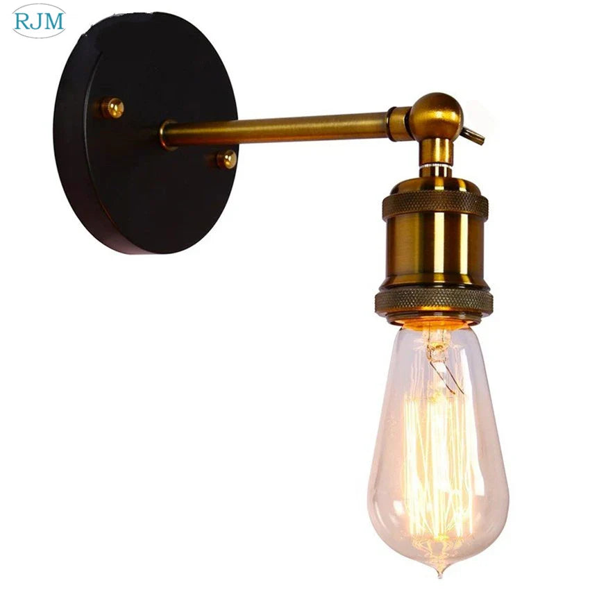 Afralia™ Rustic Iron Wall Lights - Vintage Loft Edison Wall Lamps for Bedroom