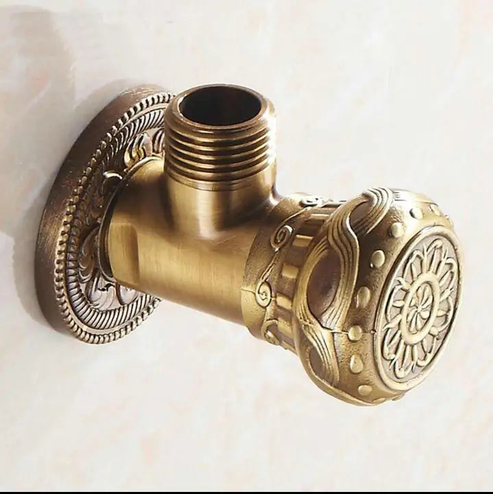 Afralia™ Brass Bathroom Angle Stop Valve Antique Finish Filling Valves JM525