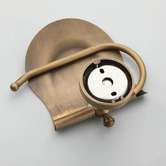 Afralia™ Brass Wall Mounted Paper Holder Bathroom Accessories Antique Finish