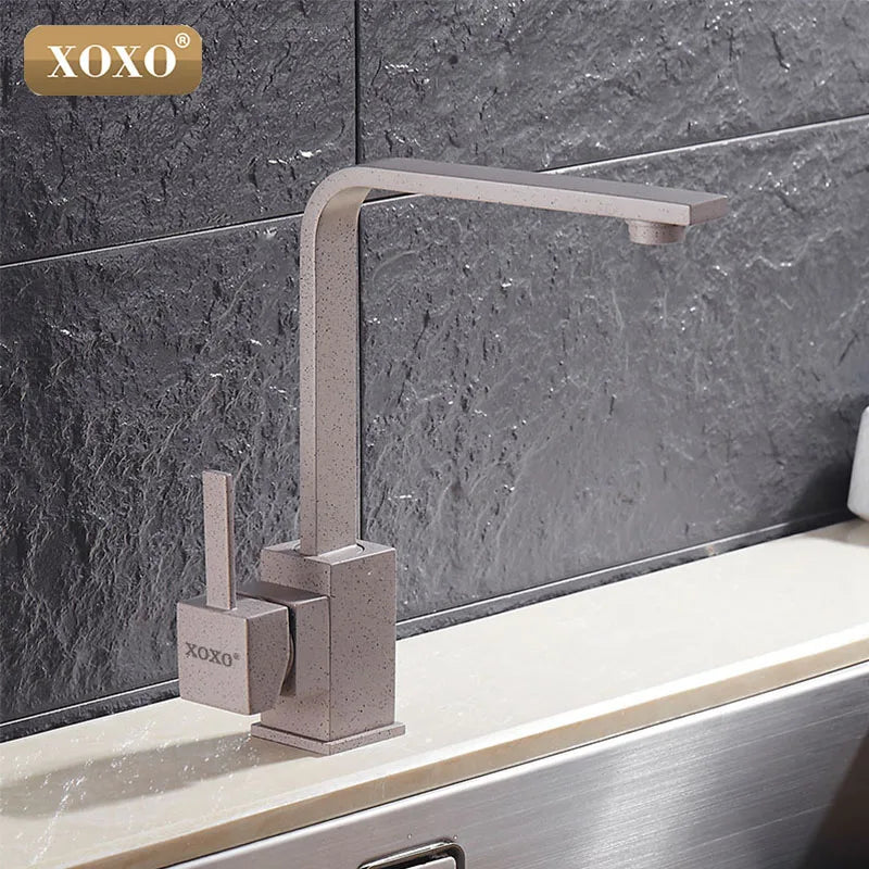Afralia™ Polished Black Brass Swivel Kitchen Faucet 360° Rotating Mixer Tap