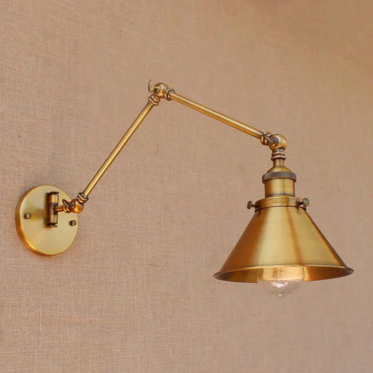 Afralia™ Vintage Industrial Wall Sconce Adjustable Long Swing Arm Lamp