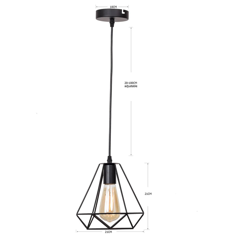 Afralia™ Black Iron Pendant Lights for Kitchen Living Room Bedroom Restaurant