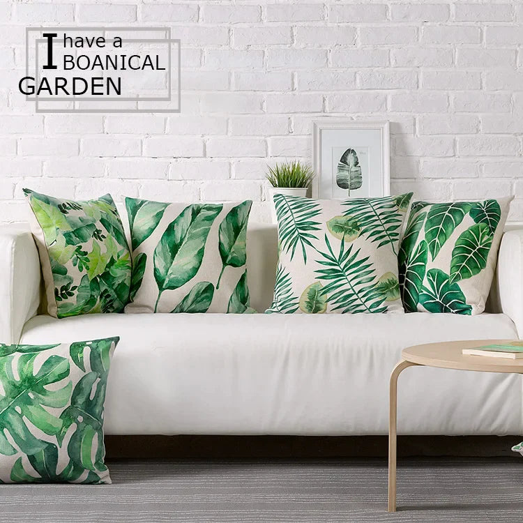 Afralia™ Tropical Palm Leaf Decorative Cushion Cover 45x45cm